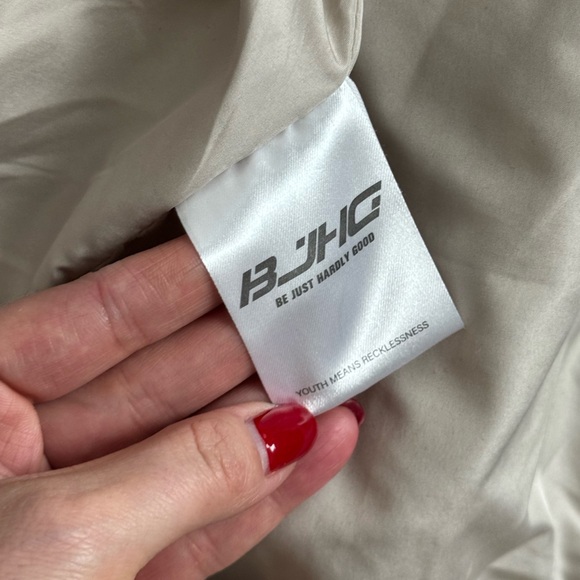 BJHG Be Just Hardly Good Teddy Zip-Up - Men’s Size L - Like New - Black & Cream - Picture 7 of 9